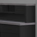 Monarch Specialties I 7430 | Computer cabinet - Corner - L-shaped design - Left or right orientation - With drawers - Grey top - Black-SONXPLUS St-Jean