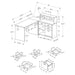 Monarch Specialties I 7430 | Computer cabinet - Corner - L-shaped design - Left or right orientation - With drawers - Grey top - Black-SONXPLUS St-Jean