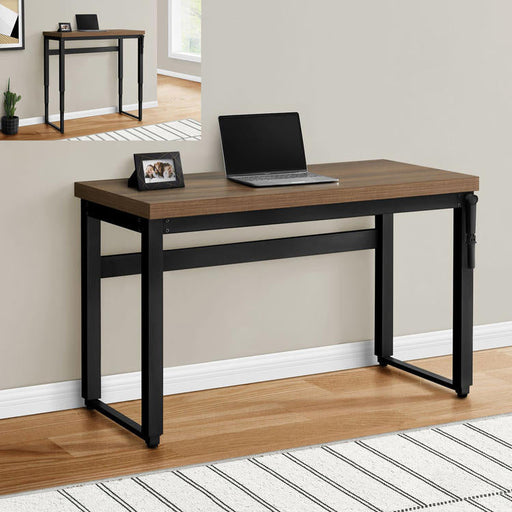 Monarch Specialties I 7675 | Computer cabinet - 48" - Adjustable height - Contemporary style - Black metal base - Imitation walnut wood-SONXPLUS St-Jean