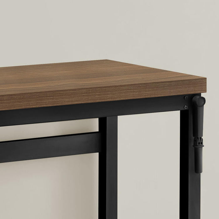 Monarch Specialties I 7675 | Computer cabinet - 48" - Adjustable height - Contemporary style - Black metal base - Imitation walnut wood-SONXPLUS St-Jean