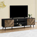 Monarch Specialties I 2781 | 72'' TV stand - Black base - With 2 faux wood doors-SONXPLUS St-Jean