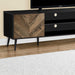 Monarch Specialties I 2781 | 72'' TV stand - Black base - With 2 faux wood doors-SONXPLUS St-Jean