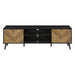 Monarch Specialties I 2781 | 72'' TV stand - Black base - With 2 faux wood doors-SONXPLUS St-Jean