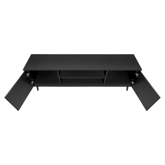 Monarch Specialties I 2781 | 72'' TV stand - Black base - With 2 faux wood doors-SONXPLUS St-Jean