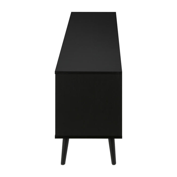 Monarch Specialties I 2781 | 72'' TV stand - Black base - With 2 faux wood doors-SONXPLUS St-Jean