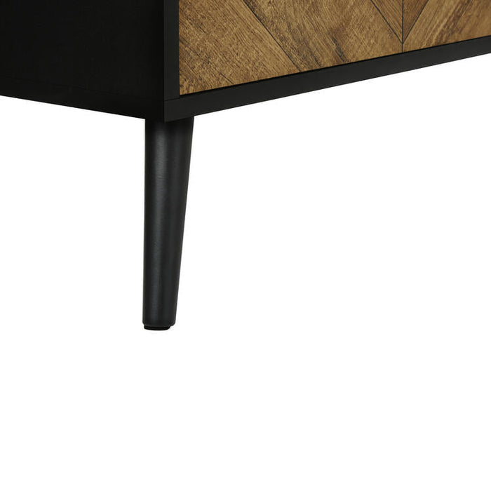 Monarch Specialties I 2781 | 72'' TV stand - Black base - With 2 faux wood doors-SONXPLUS St-Jean