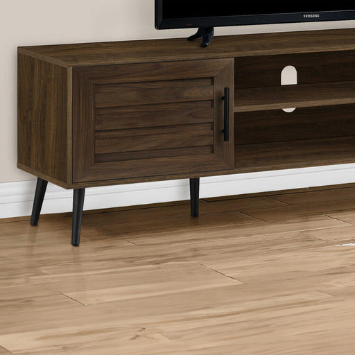 Monarch Specialties I 2717 | 72'' TV stand - Brown imitation wood - With 2 doors-SONXPLUS St-Jean