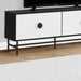 Monarch Specialties I 2732 | 60'' TV stand - Black metal base - 2 white doors-SONXPLUS St-Jean