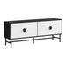 Monarch Specialties I 2732 | 60'' TV stand - Black metal base - 2 white doors-SONXPLUS St-Jean