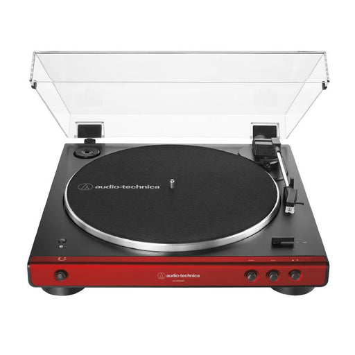 Audio-Technica AT-LP60XBT-RD | Stereo Turntable - Wireless - Bluetooth - Belt Drive - Fully Automatic - Red-SONXPLUS St-Jean