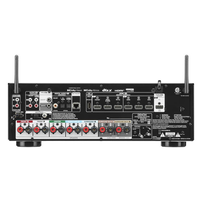 Denon AVR-S770H | AV Receiver - 7.2 channels - Home theater - 8K - Integrated HEOS - 75W - Black-SONXPLUS St-Jean