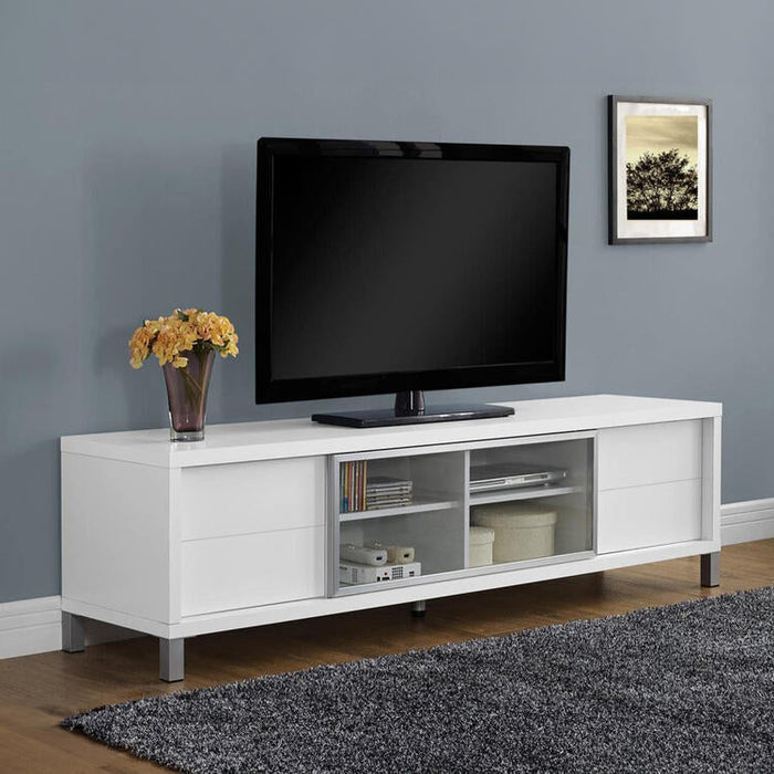 Monarch Specialties I2537 | TV Stand - 70" - White-SONXPLUS St-Jean