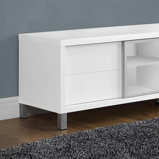 Monarch Specialties I2537 | TV Stand - 70" - White-SONXPLUS St-Jean