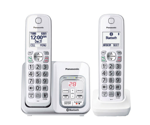 Panasonic KX-TGD592W | Cordless phone - 2 handsets - Cellular link - Answering machine - Bluetooth - White-SONXPLUS St-Jean