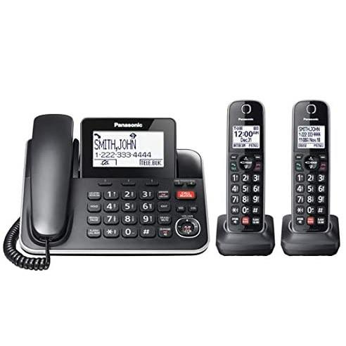 Panasonic KXTGF872B | Combo cordless phone - 1 fixed handset and 2 cordless handsets - Answering machine - Black-SONXPLUS St-Jean