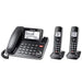Panasonic KXTGF872B | Combo cordless phone - 1 fixed handset and 2 cordless handsets - Answering machine - Black-SONXPLUS St-Jean