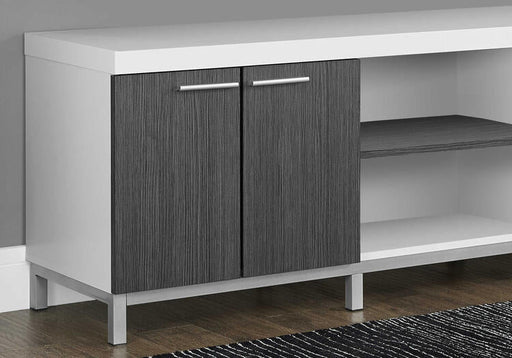 Monarch Specialties I 2591 | TV stand - 60" - 1 Drawer - White/Grey-SONXPLUS St-Jean