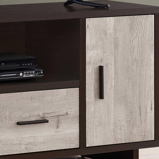 Monarch Specialties I2805 | TV stand - 48" - 1 Drawer - 1 Cabinet - Espresso/Taupe-SONXPLUS St-Jean