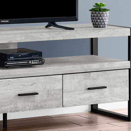 Monarch Specialties I2821 | TV Stand - 60" - 3 Drawers - Grey-SONXPLUS St-Jean