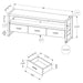 Monarch Specialties I 2823 | TV stand - 60" - 3 Drawers - Imitation Wood - Black-SONXPLUS St-Jean