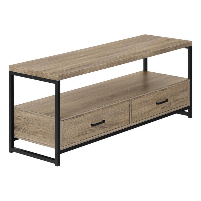 Monarch Specialties I2872 | TV stand - 48" - 2 Storage drawers - Dark taupe-SONXPLUS St-Jean