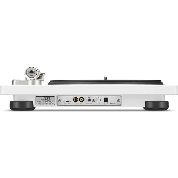 Denon DP-400 | Hi-Fi turntable - Automatic speed sensor - "S" speed arm - White-SONXPLUS St-Jean